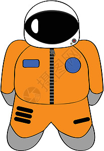 卡通宇航员插图卡通片宇宙头盔橙子银河冒险艺术套装圆形背景图片