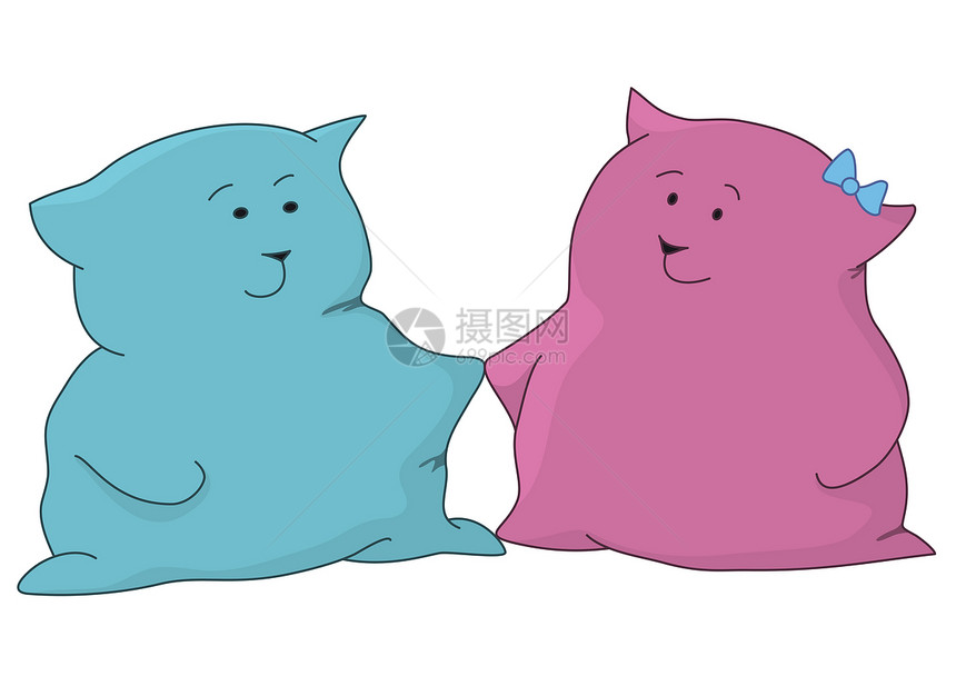 卡通 玩具猫朋友紫丁香婴儿投标女孩动物园夫妻卡通片蓝色小猫微笑图片