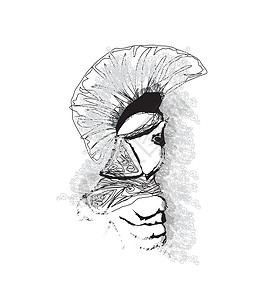 军用头盔罗马士兵肖像 - 插图插画