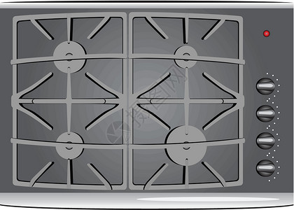 煤气炉灶黑色烧烤架微波散热器食物滚刀商业玻璃燃烧气体设计图片