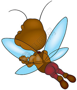 飞虫手绘甲虫棕色卡通片绘画昆虫飞行插图动画片漫画背景图片