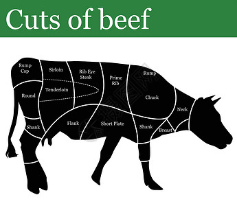 安格斯肉眼牛肉切断插画