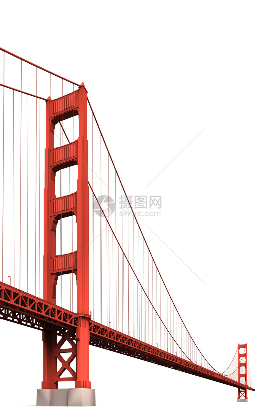 金门桥5渲染地标建筑海岸飞行绳索视觉动画片红色技术图片
