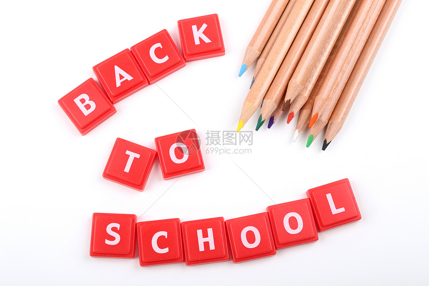 重返学校概念语言闲暇知识幼儿园铅笔白色艺术蜡笔时间教育图片