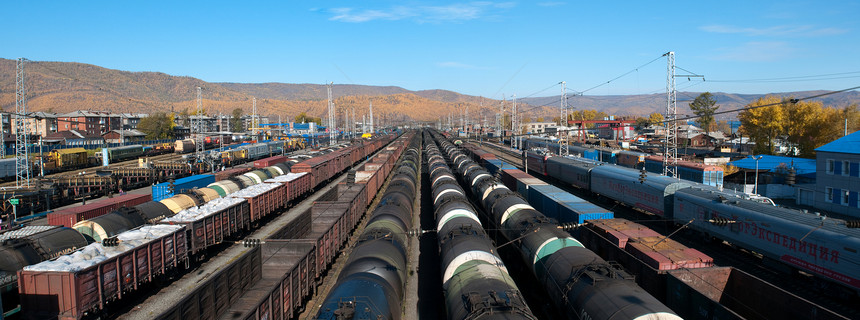 横跨西伯利亚铁路上的Slyudyanka火车站 Baikal湖旅行车站旅游地区圆形图片