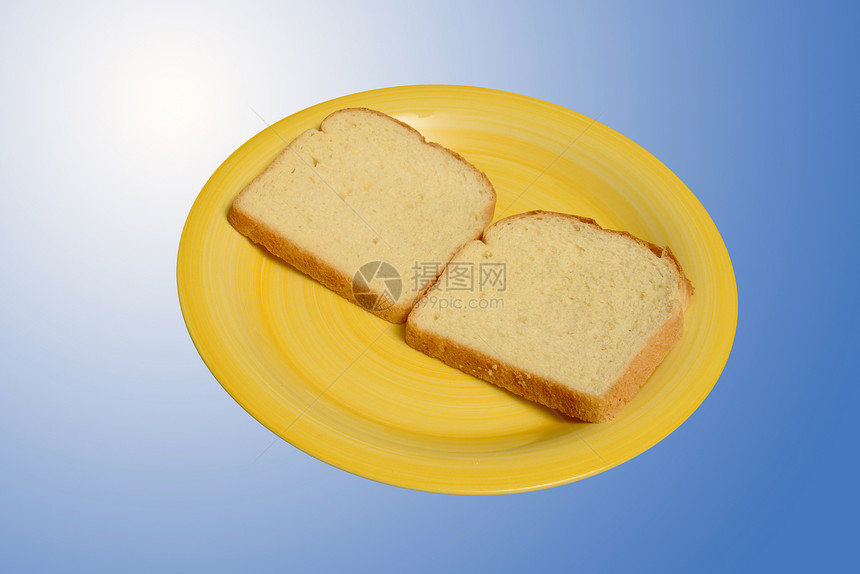蓝色白面包图片