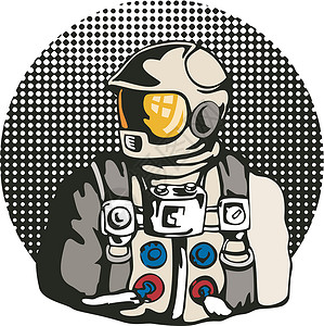 航天太空人宇航服插图艺术品背景图片