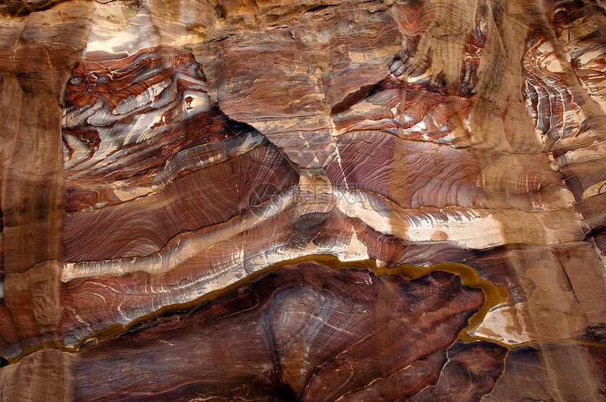 沙岩峡谷抽象模式形成 锡克峡谷 佩特拉矿物地质学石头分层砂岩山沟悬崖红色沙漠编队图片