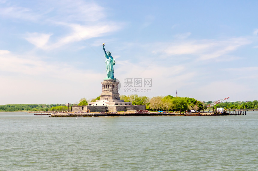 自由宣言组织女士日落地标吸引力纪念碑旅行景观历史性港口商业图片