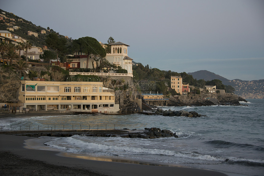 利古里亚Bogliasco的概况海岸线假期历史性旅行海滩风景建筑物旅游村庄沿海图片