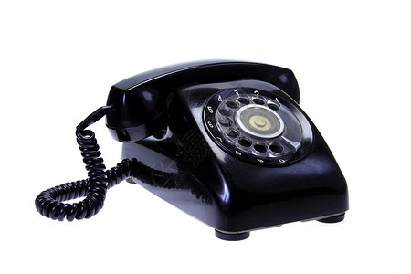 电话黑色商业电缆听筒网络表盘戒指拨号白色旋转背景图片