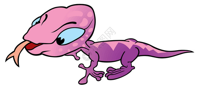 蜥蜴动物绘画紫色插图卡通片粉色舌头两栖爬虫动画片背景图片