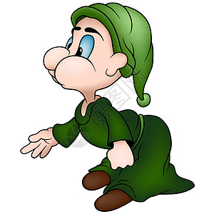 绿宝石巨魔剪贴矮人绿色插图漫画手绘绘画卡通片地精背景图片