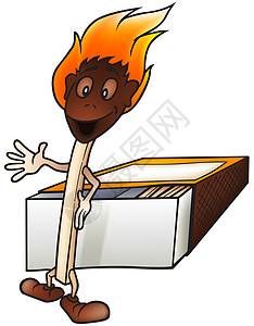 安全匹配燃烧火焰插图动画片漫画火柴卡通片盒子手绘演出背景图片