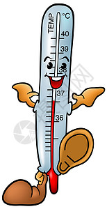 温度计药品卡通片温度医疗水银发烧测量手绘动画片漫画背景图片