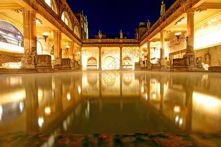 拱罗马浴场废墟石头高清图片