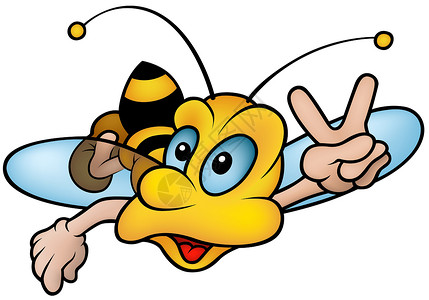 飞蜂漫画翅膀手绘胜利条纹动画片传粉者蜜蜂绘画甲虫背景图片