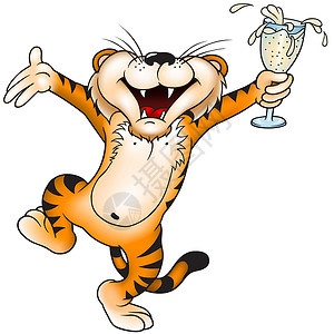 老虎和饮料背景图片
