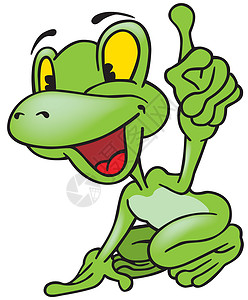 快乐的青蛙微笑卡通片漫画演出绘画手绘动画片两栖绿色动物背景图片