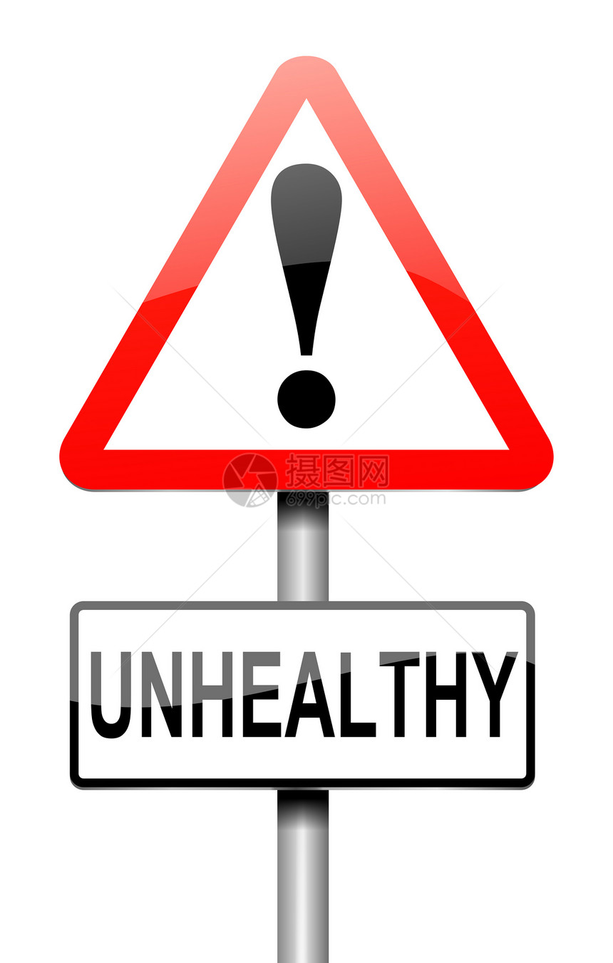 不健康的概念跑步风险病态路标三角形身体疾病白色警告插图图片