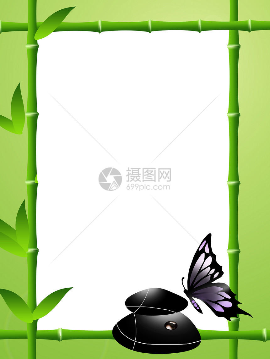 竹竹框皮肤生长巨石温泉福利植物边界平衡绿色蝴蝶图片