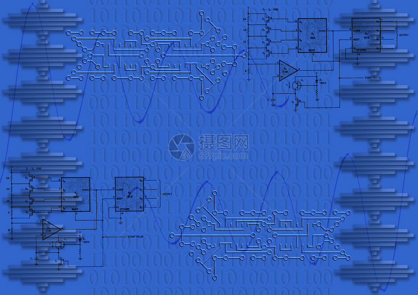 带有二进数的电路棋箭头图片