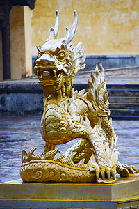 越南休埃的龙雕像花园博物馆王国背景图片