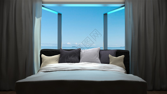 酒店放假挂牌带有卧室内部元素的放假概念背景( A)背景