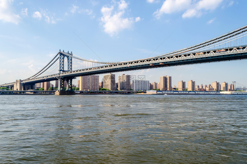 曼哈顿桥 纽约海岸都市运输景观建筑天空城市风景地标港口图片