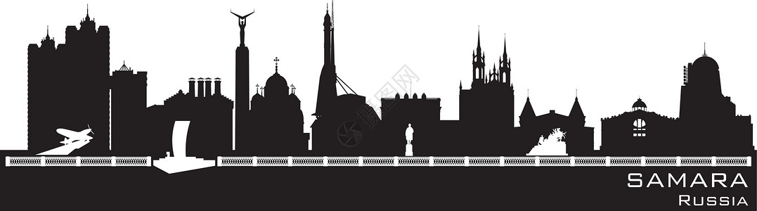 玛拉莎萨玛拉 俄罗斯城市天线 详细明细的轮廓设计图片