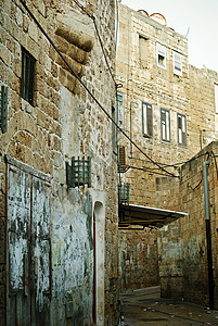 Akko阿克里 以色列房子石头建筑学街道英亩旅行背景图片