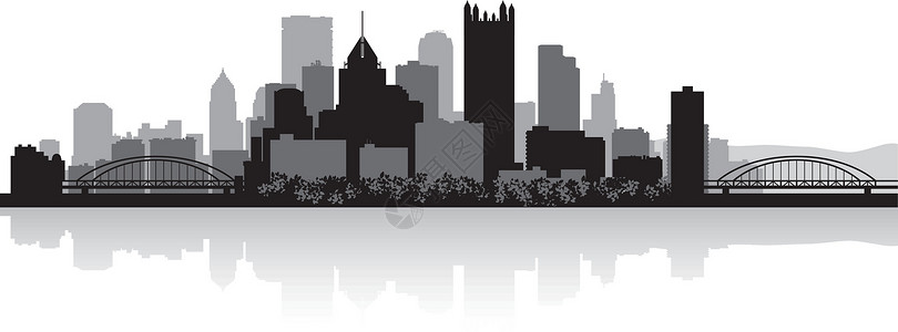 匹兹堡市天线环影插画