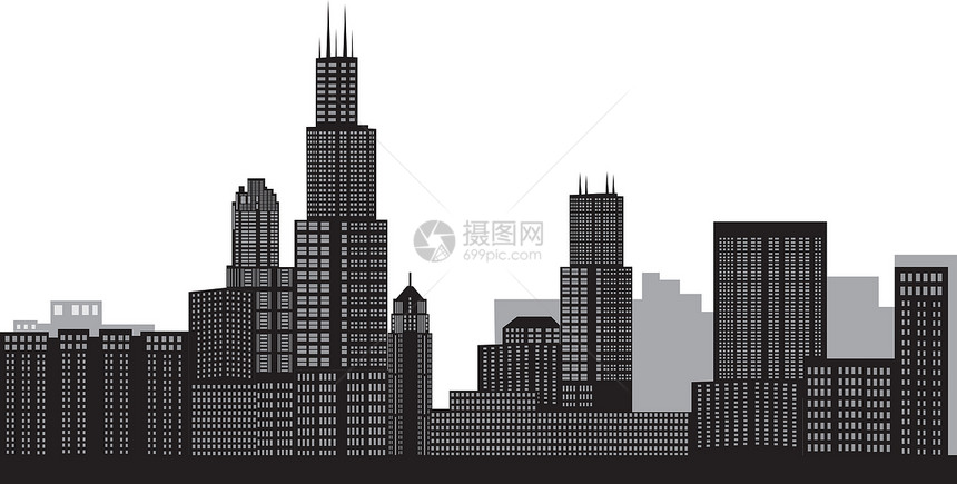 芝加哥天线旅行建筑首都酒店插图商业天际绘画办公室摩天大楼图片