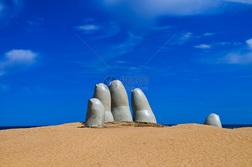 手艺术家雕塑海滩海洋海岸假期图片