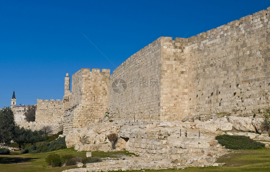 耶路撒冷隔离墙砖块圣经建筑城市考古图片
