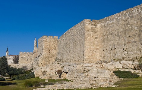耶路撒冷隔离墙砖块圣经建筑城市考古背景图片