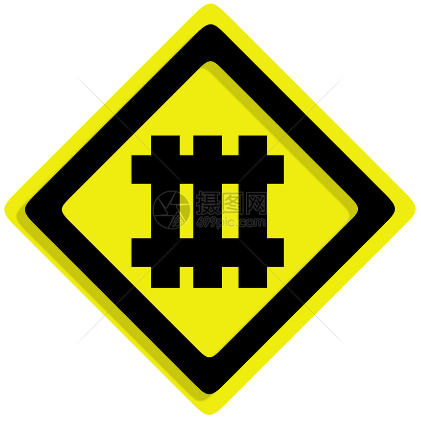 白色背景的边框流量危险驾驶插图招牌缠绕夹子框架小路警告标签图片