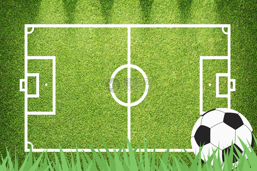 草地上的足球黑色童年场地照片世界白色爱好圆形六边形皮革图片