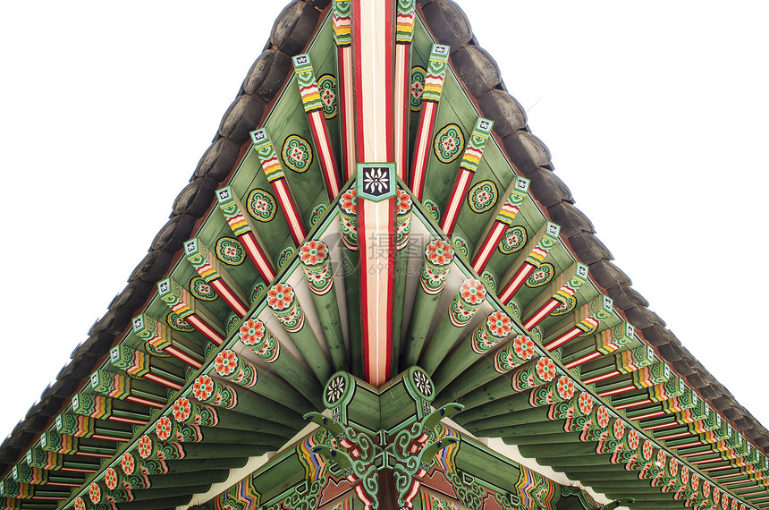 汉城皇宫传统韩国建筑装饰品详细细节游客艺术木头旅游旅行建筑物吸引力图片