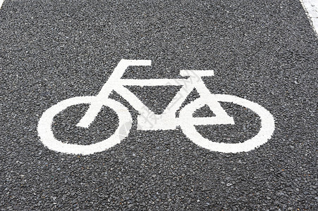 自行车车道标志警告道路对象陆地通道街道白色方式运输高清图片
