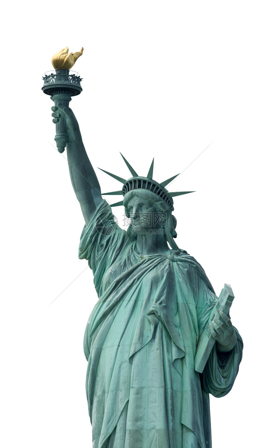 自由女神像     纽约的象征物 孤立在白色图片