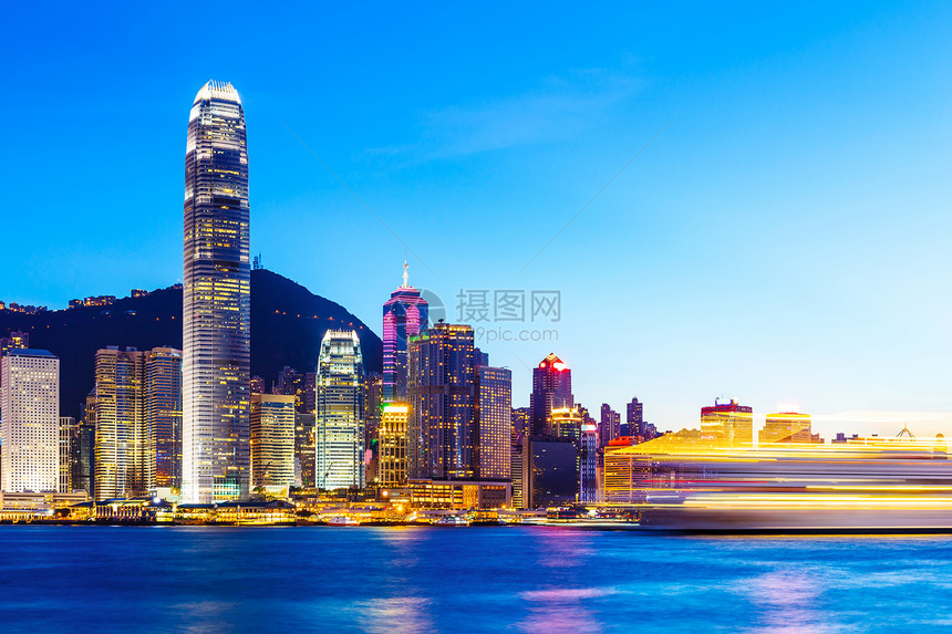 香港晚上的天线市中心大楼办公室公司地标企业建筑金融商业区办公楼图片