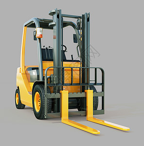 皮托式的叉车卡车贮存配送商用车运输车皮拖带业务储物订单橙子背景