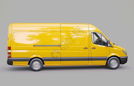 商用面包车送货交通卡车黄色船运商品连接中转干货车托运背景图片