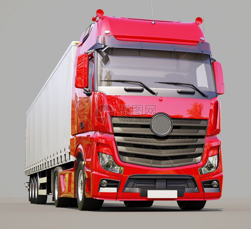 半拖车卡车货车交通船运运输过境商用车动力托运加载货运运输图片