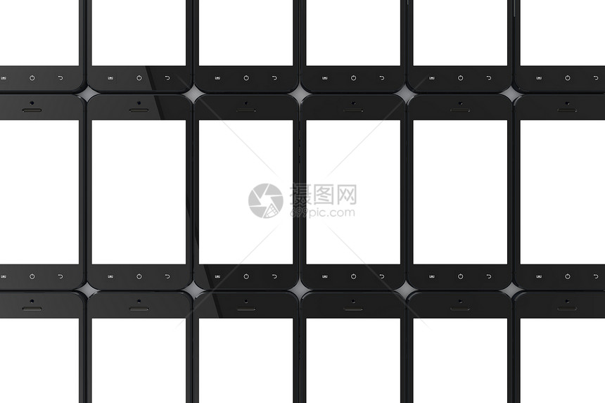 移动电话黑色木板软垫空白技术展示商业屏幕通讯器电话图片