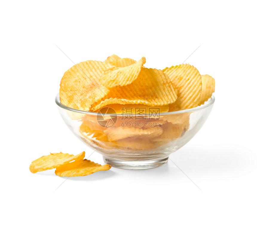 土豆薯片食品香料消费玻璃金子垃圾食物生活盐渍营养图片