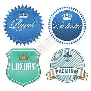 保证质量带有王冠CREST的奢华标签插画