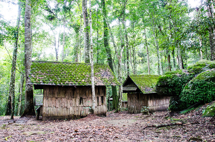 木房子村庄森林假期手工木头地面农民小屋领土花园图片