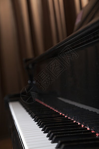 特写钢琴和钢琴键音乐乐器摄影背景图片